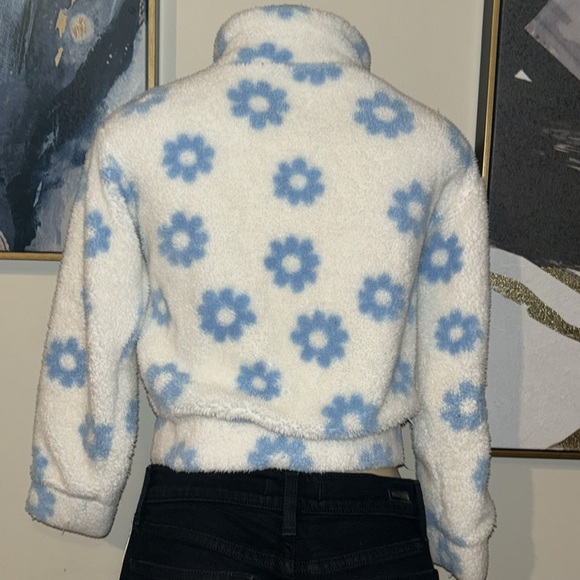 RSQ Girls Floral Print Sherpa Jacket size M - Picture 8 of 8